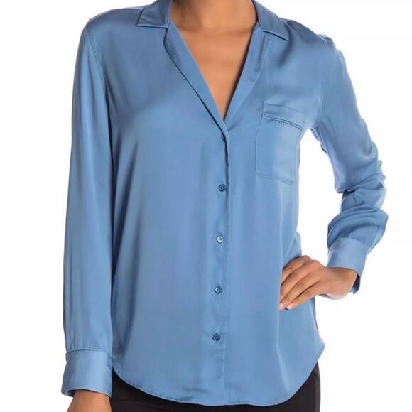 Equipment Tops - Equipment Femme Keira Satin Button Down Top Size Medium